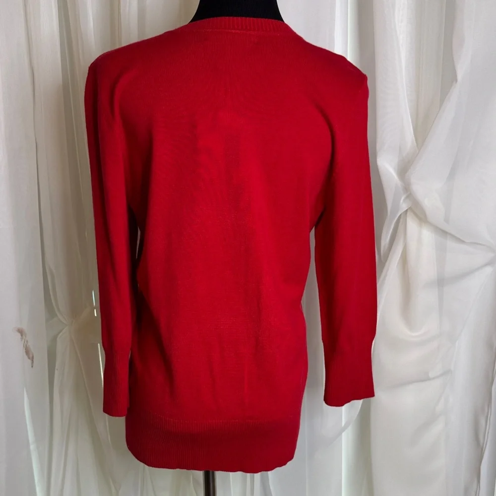 NWT Elegant Red Venue Beaded Women's Sweater
